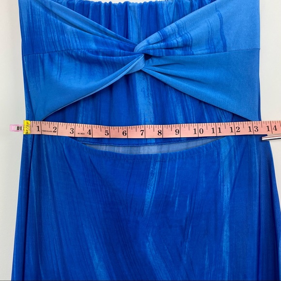 Blue strapless bandeau maxi dress - Picture 8 of 11